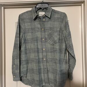 J. Crew Gray Plaid Flannel Button-Down Shirt